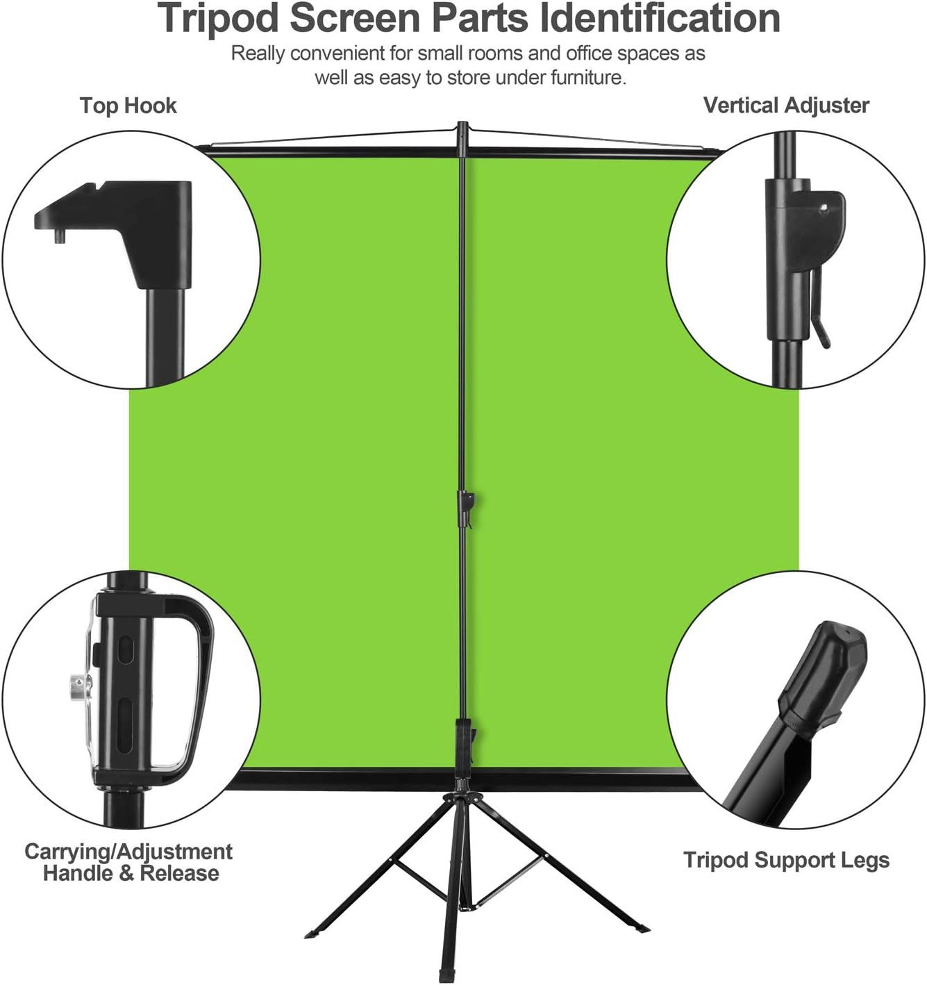 107″ Green Screen Stand, Professional Chromakey Background with Auto-Locking Fra