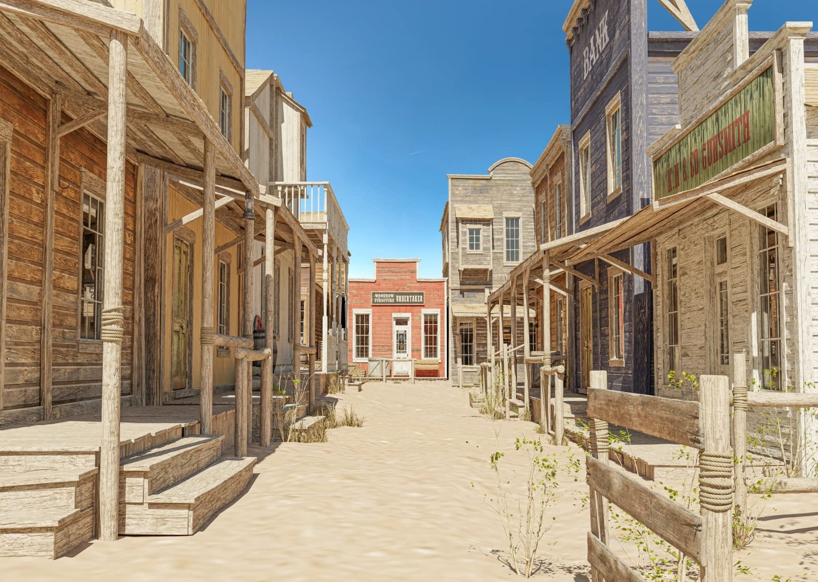 Fabric 7x5ft Old Western Town Photography Backdrop Old Wild West Small Town Rust