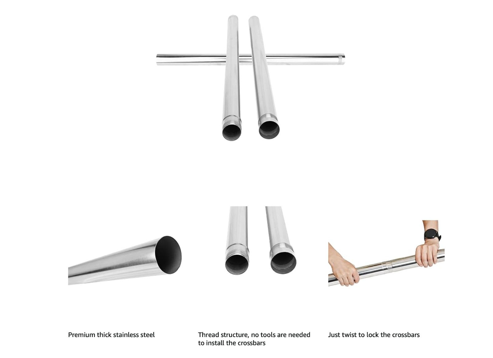 118″/3m Stainless Steel Backdrop Crossbar for Manual Photo Studio Background Sup