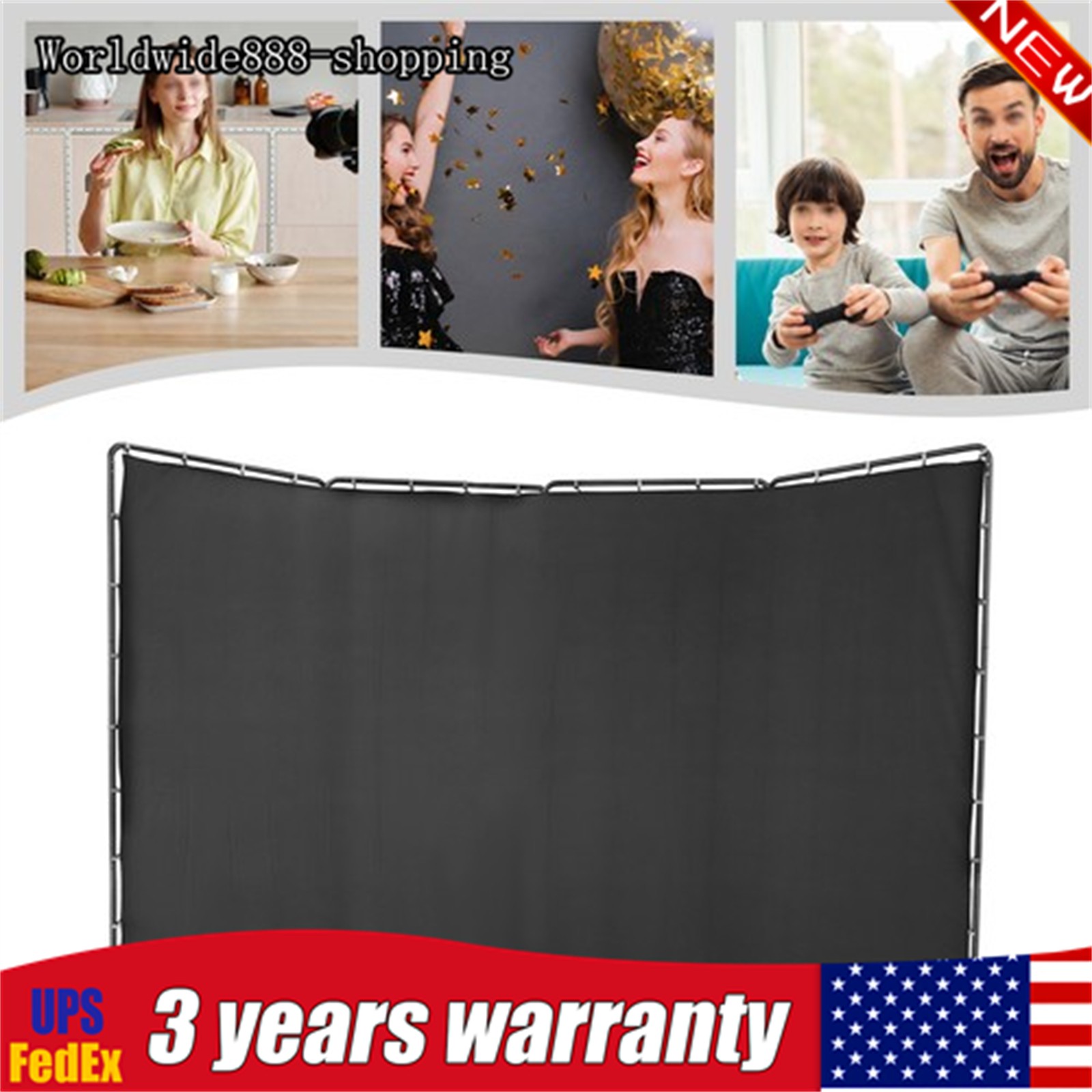 Backdrop Stand Floor Standing Photography Backdrop Stand w/Black Cloth 4*2.4m