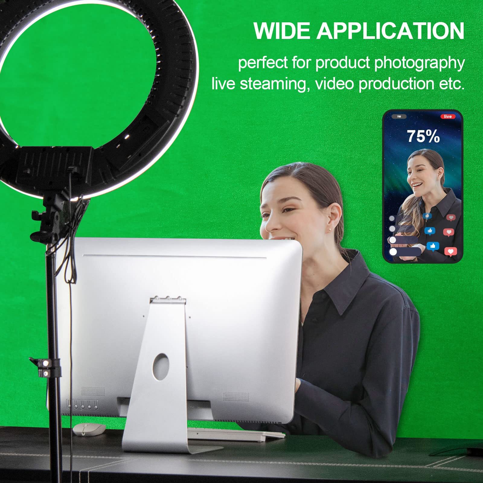 EMART Green Screen Backdrop 6 x 9 Ft Photography Greenscreen Background Sheet…
