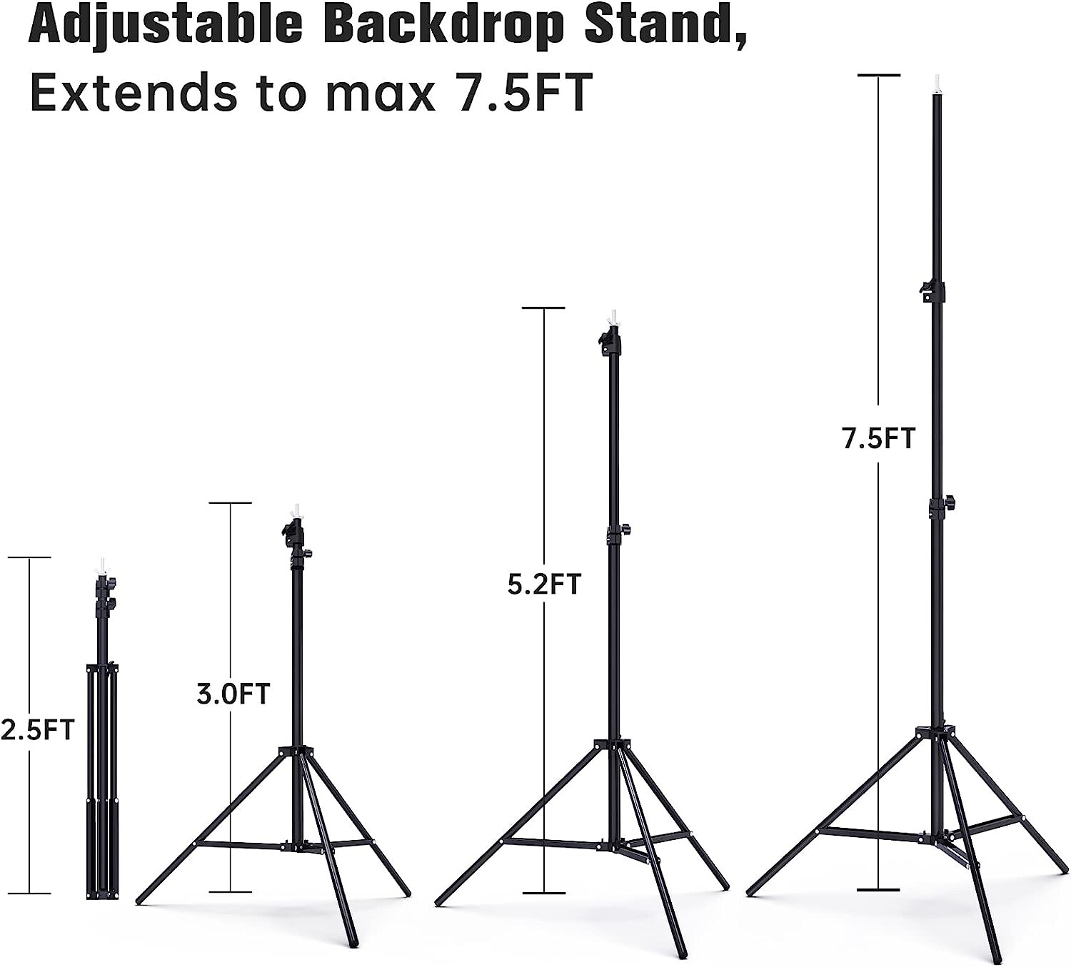 NEW! EMART, Backdrop Stand, 10’X 7.5′ (WxH), 2 Sand Bags, 4 Clamps, Carry Case