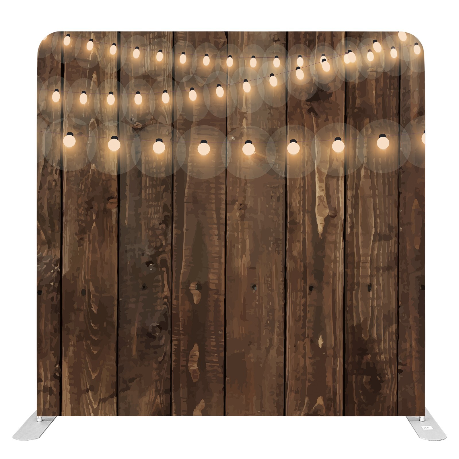 Bakod String Lights on Wood Pillow Cover Tension Fabric Display Backdrop 8ftx8ft