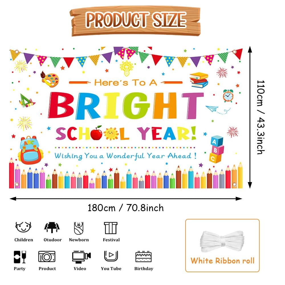 AIBIIN Back to School Photography Backdrop Black 70.8×43.3in Polyester
