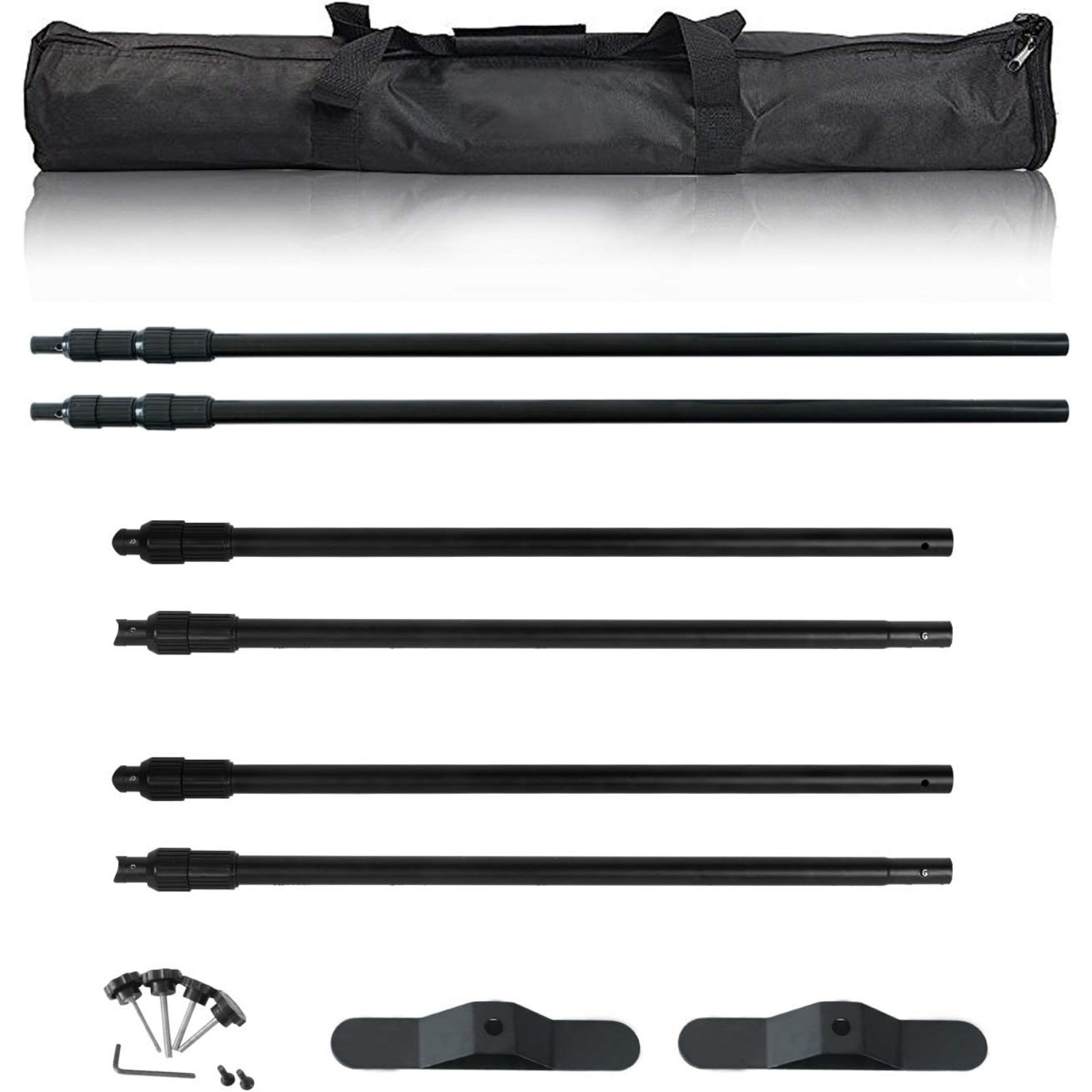 8 x 8 FT Portable Backdrop Stand Photography Banner Background Adjustable Black
