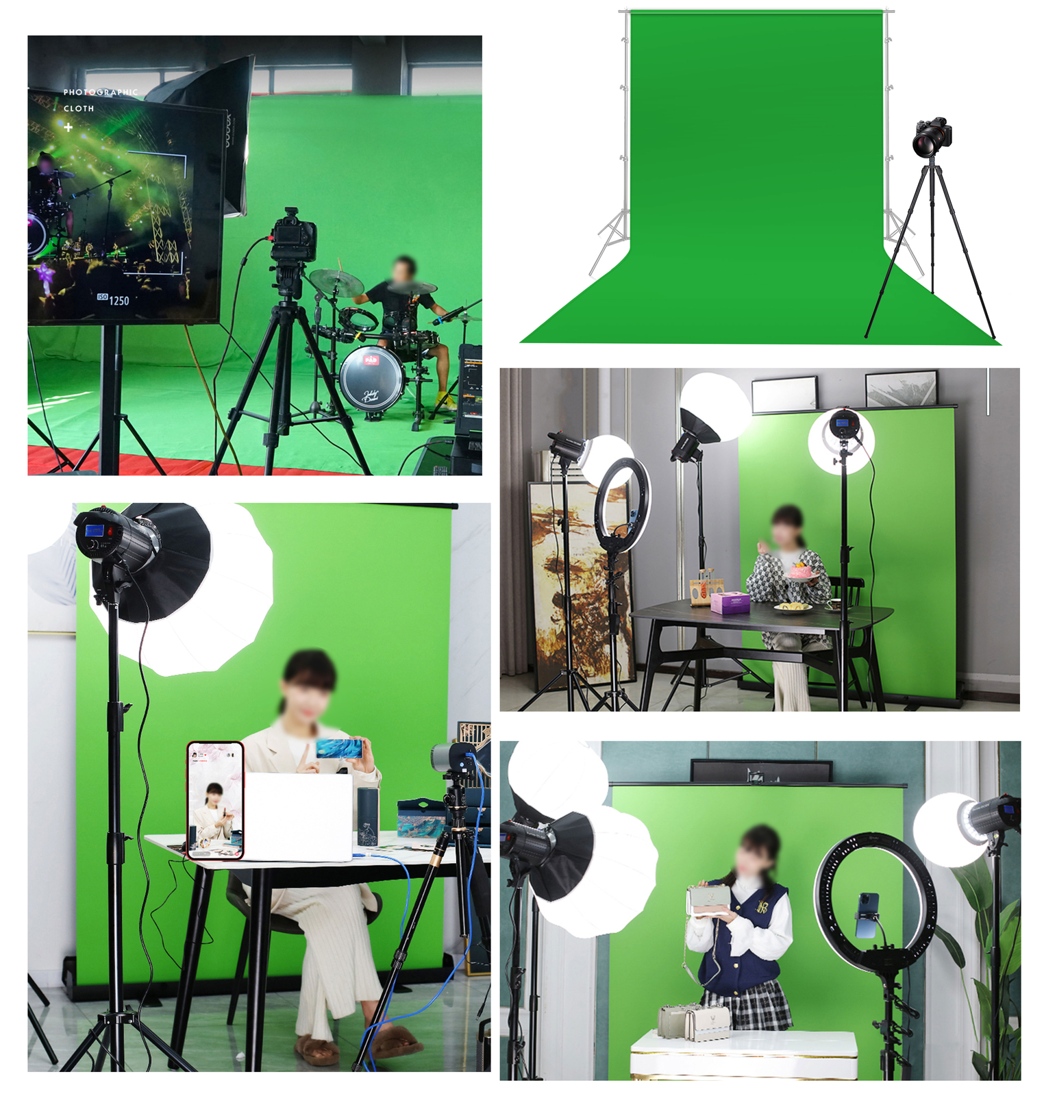 Chromakey Screen Backdrop Background for Photo Studio 10x10ft 10×6.56ft 10x20ft