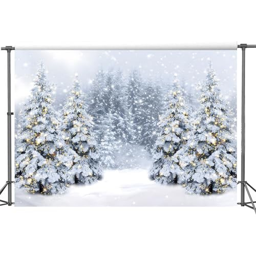 Winter Wonderland Backdrop Glitter Snowy Forest Landscape Photography 10x8ft