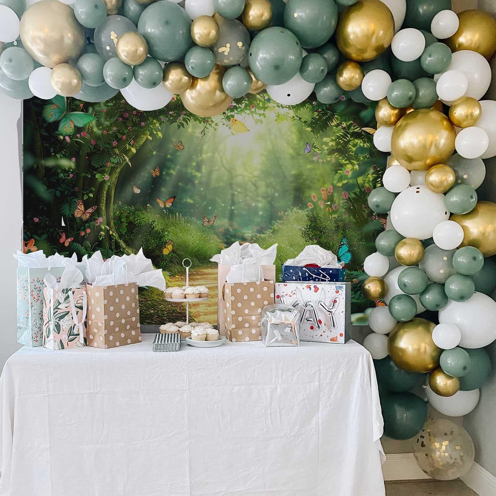 Mocsicka Enchanted Forest Backdrop Fairy Magic 70.8×43.3 inch, Green