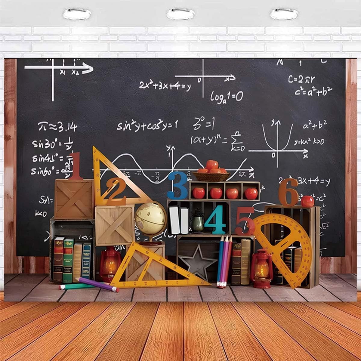 5×3 Feet Back To School Photography Backdrop Black Chalkboard ABC Background