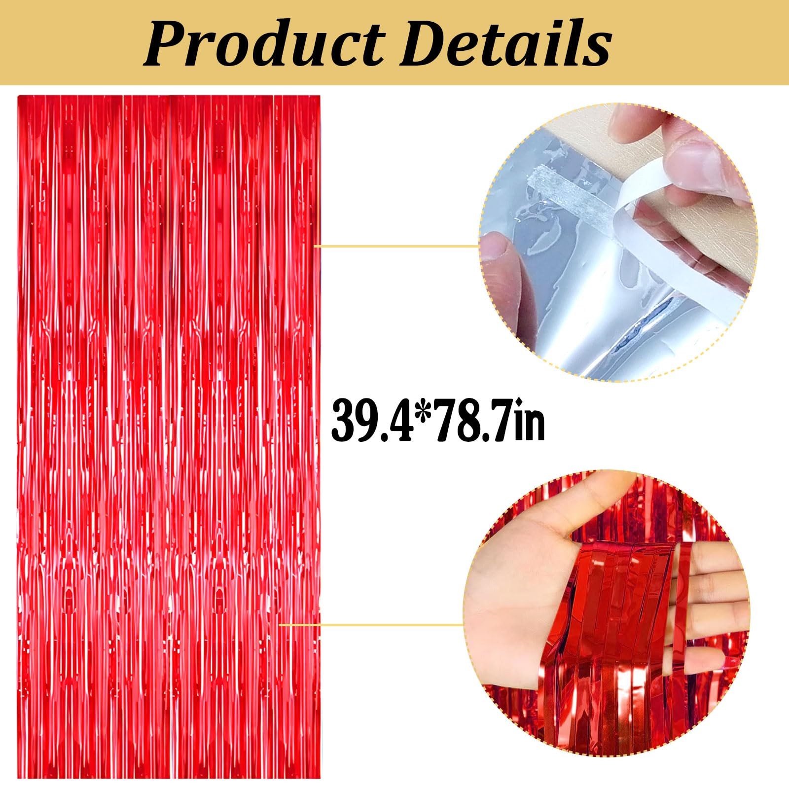 1 PC Red White Green Italian Party Tinsel Foil Fringe Curtain Backdrop Decor
