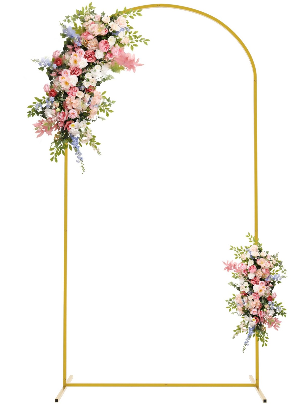 6.6FT Metal Arch Backdrop Stand Gold Arched Backdrop Frame for Wedding Party …