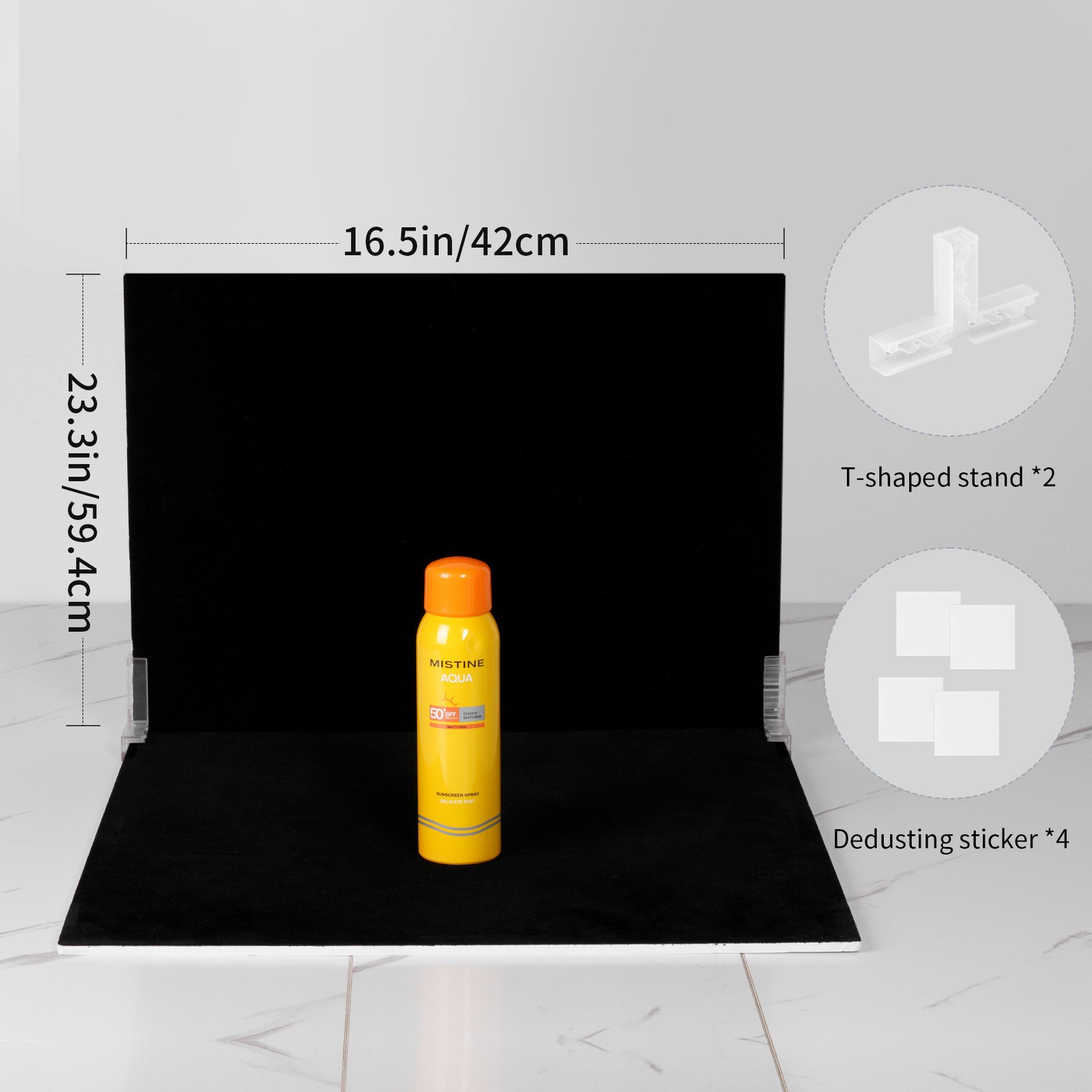 Backdrop Board Light-Absorption Black Flocked Cloth White Paper Photo Small Prop