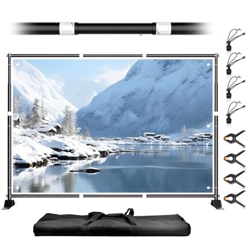 10 x 8FT Backdrop Banner Stand, Heavy Duty Adjustable Photo 8x10ft Black