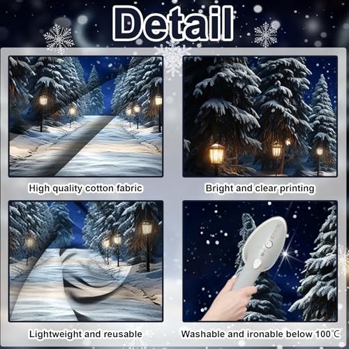 8×6 ft Pine Forest Snowing Night Backdrop – Pine Forest Scene