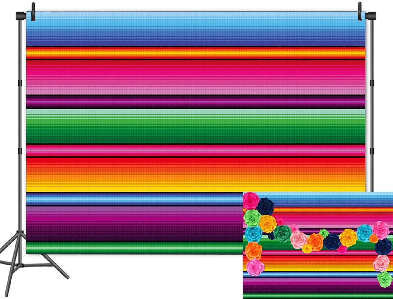 7X5Ft Color Fiesta Theme Photography Backdrop Stripes Mexican Festival Dessert