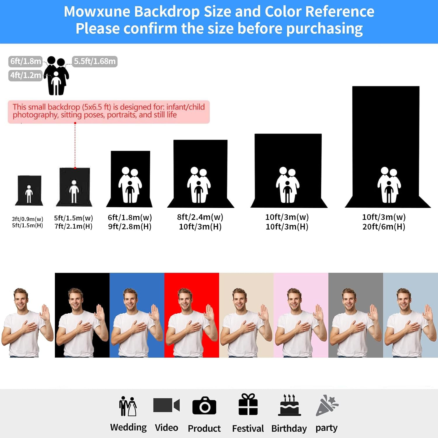 Gery 5×7 Ft Photo Backdrop for Weddings, Birthdays, and Graduations