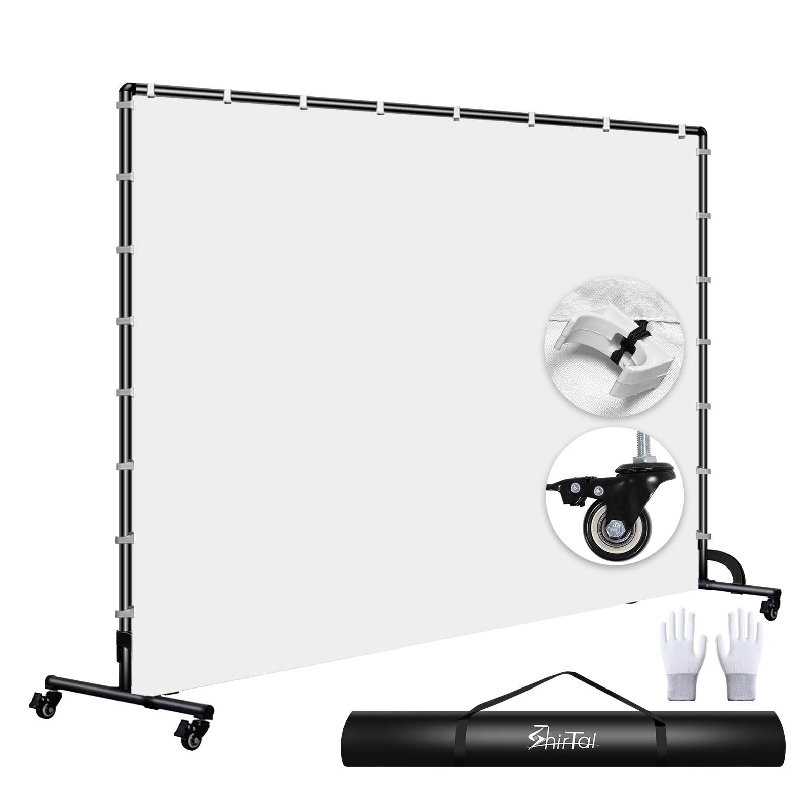 7x10ft White Photo Backdrop with Stand,Movable Photography Backdrop Stand Kit…