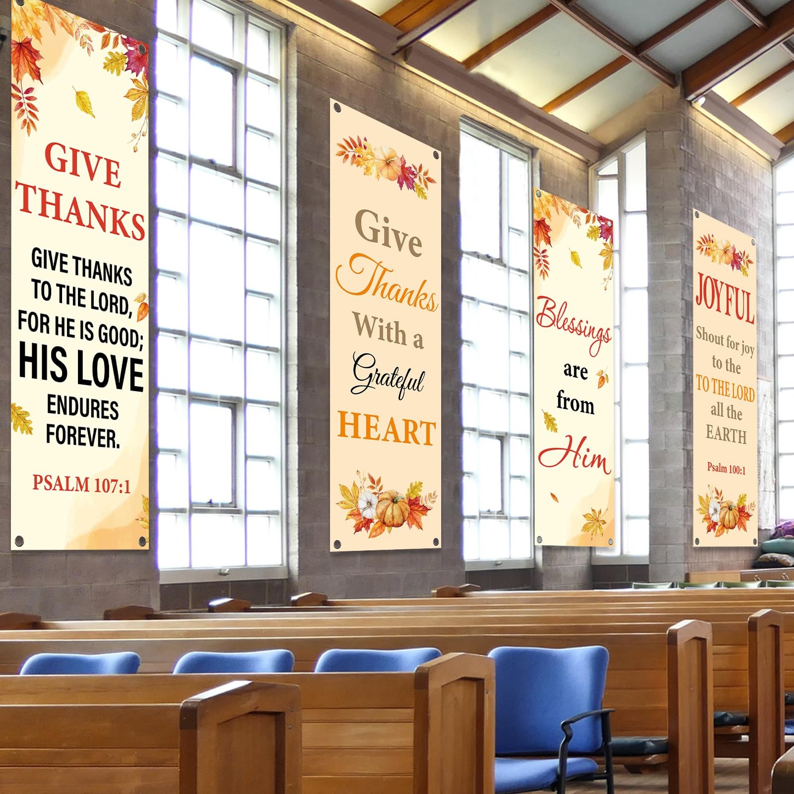 4Pcs Church Banners for Sanctuary Wall Welcome Inspirational Religious Banner…
