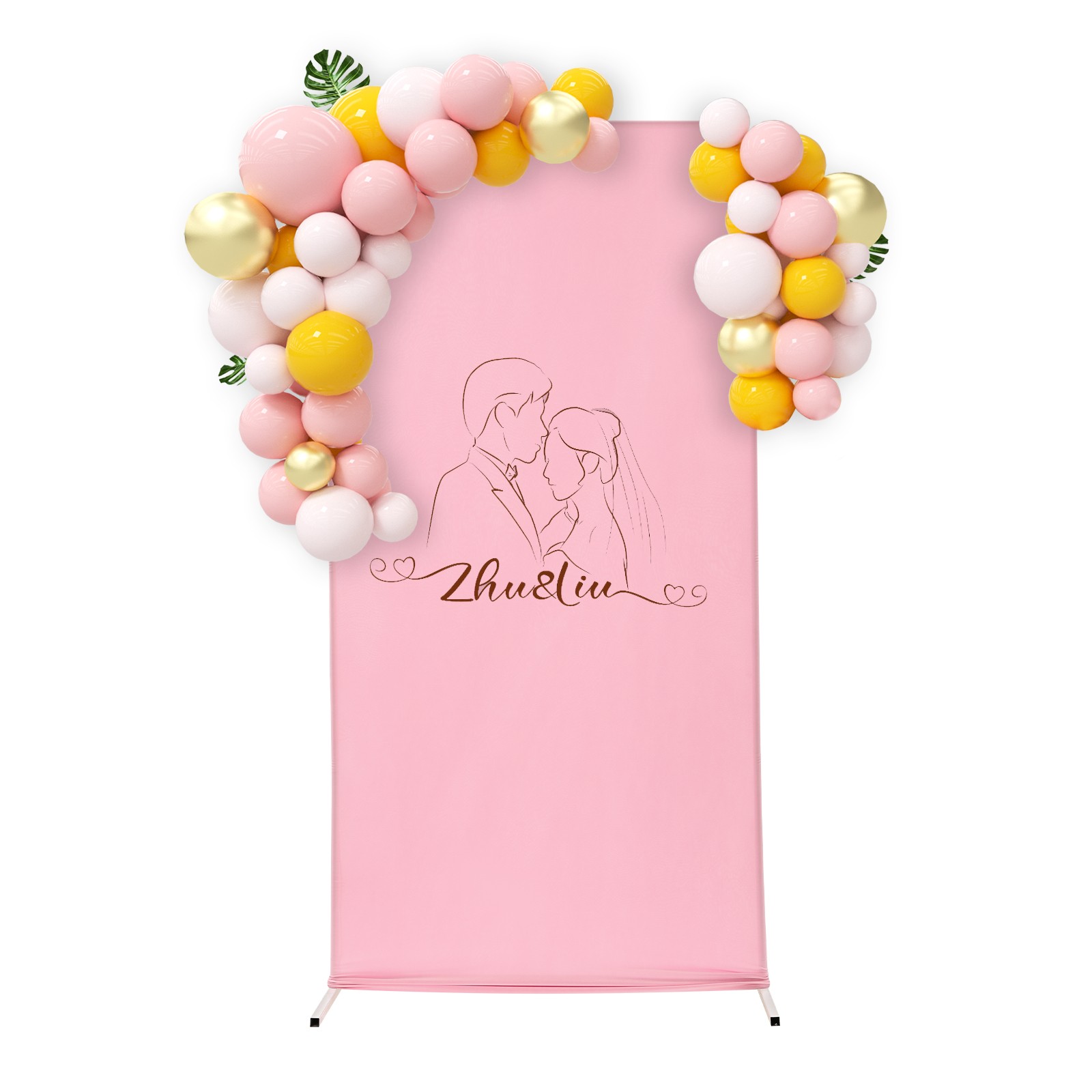 Wedding Backdrop Stand Backdrop Frame Backdrop Stand w/ Pull Rod&Elastic Fabric