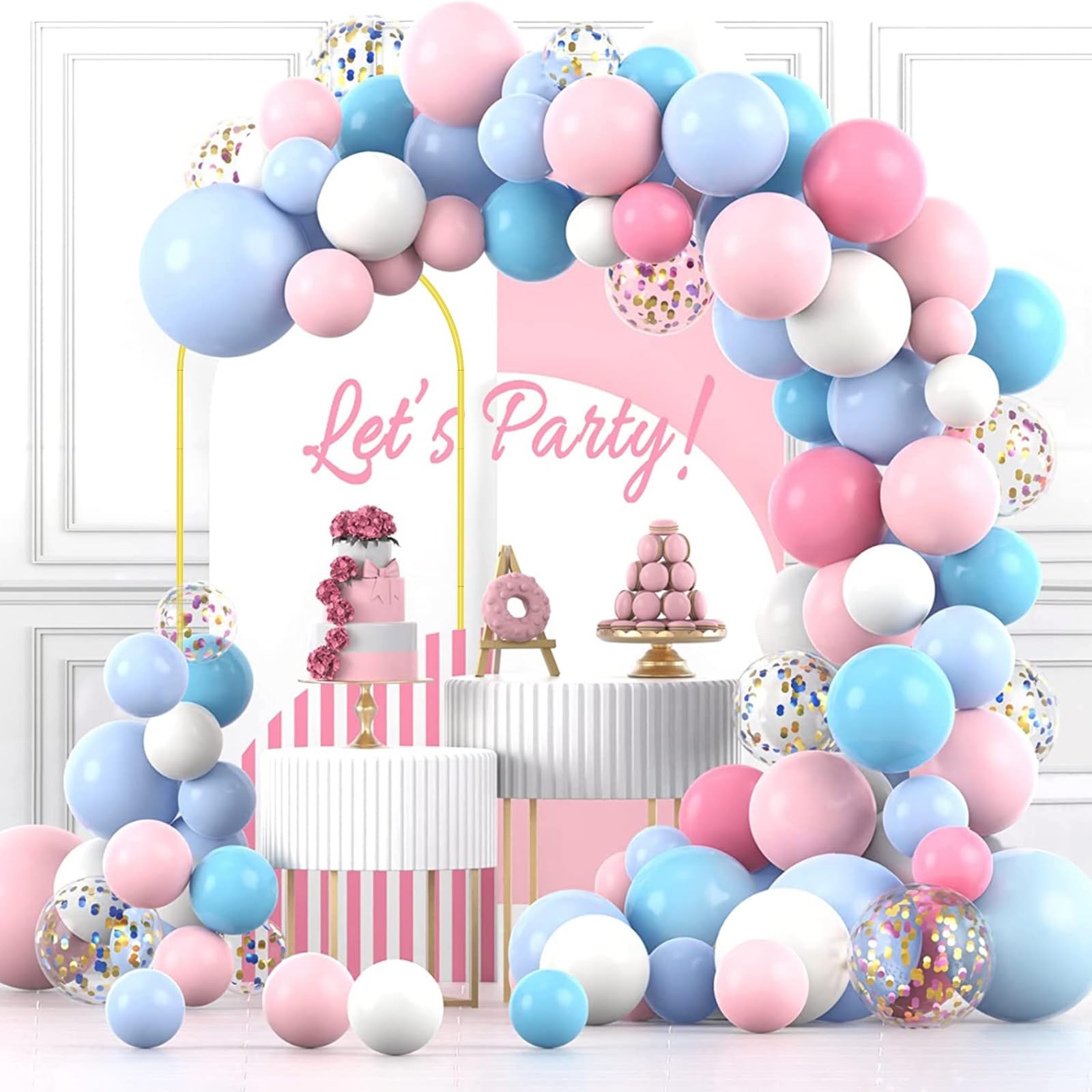 6 FT Metal Arch Backdrop Stand, Wedding Arch Frame for Parties, Birthday, Bab…