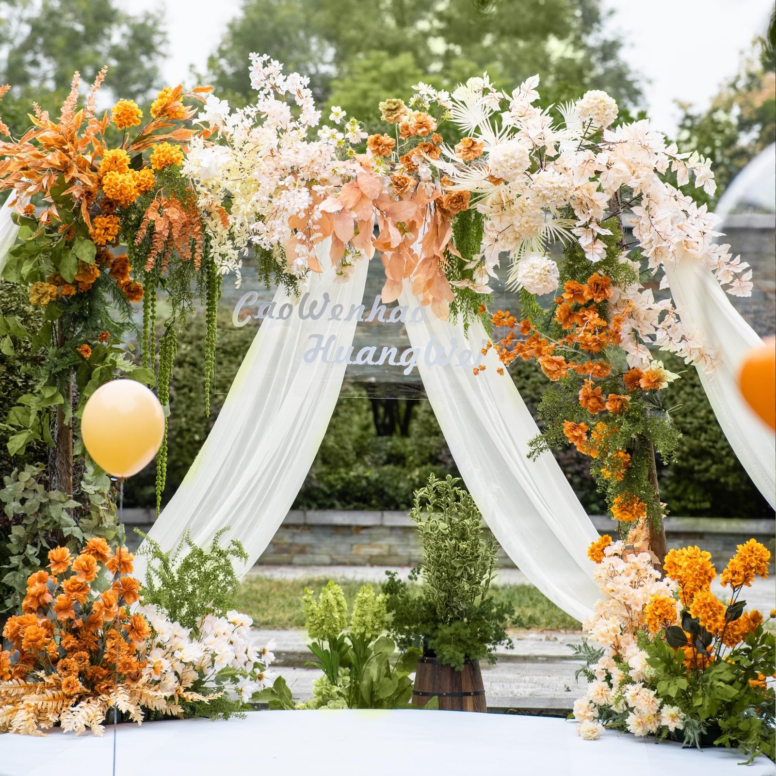 Wedding Arch Draping Fabric 1 Panel 28.7″ x 20FT Ivory Sheer Chiffon Backdrop…