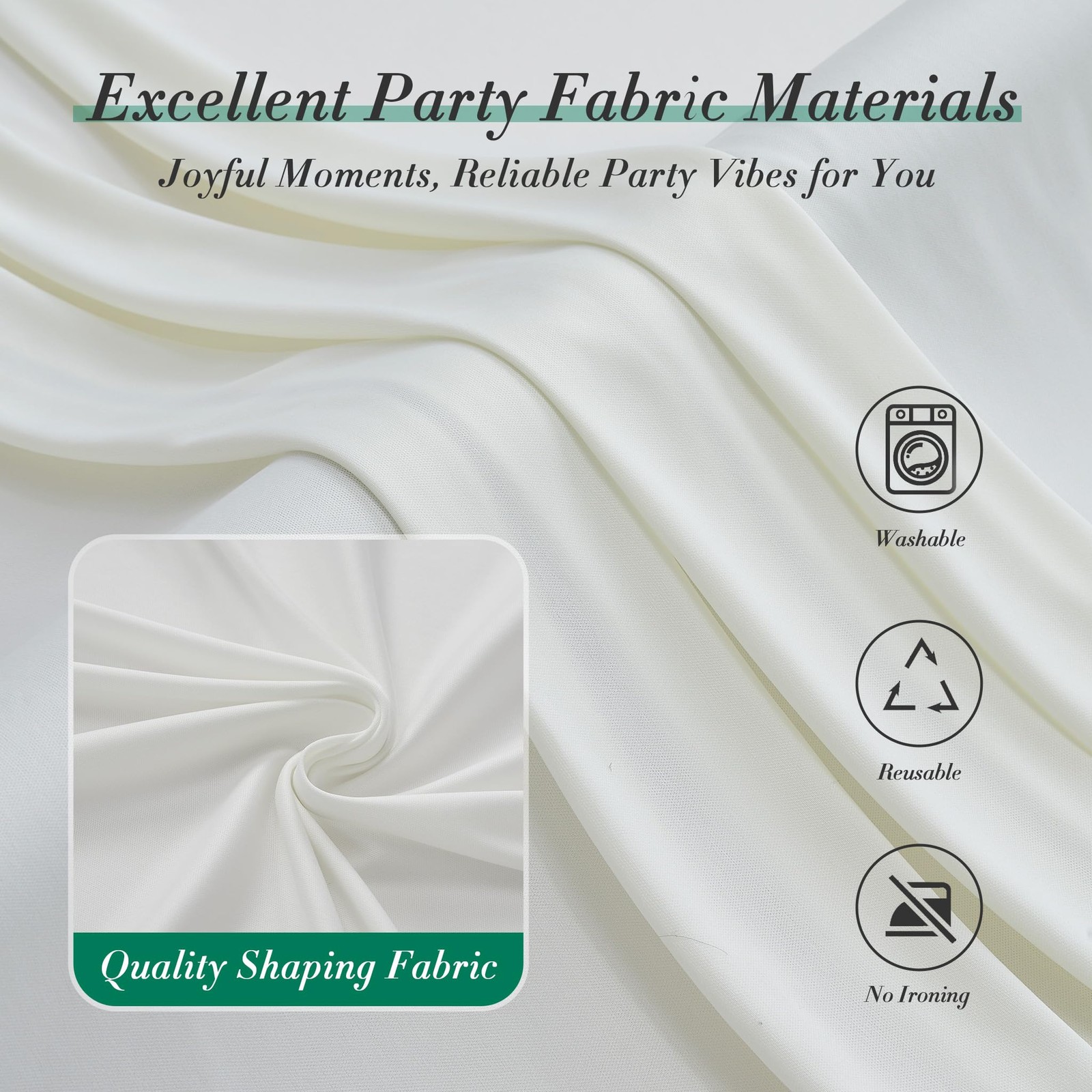 20 ft x 8 ft Ivory Backdrop Curtain Panels, 4 Panels 5 ft x 8 ft Free Polyest…