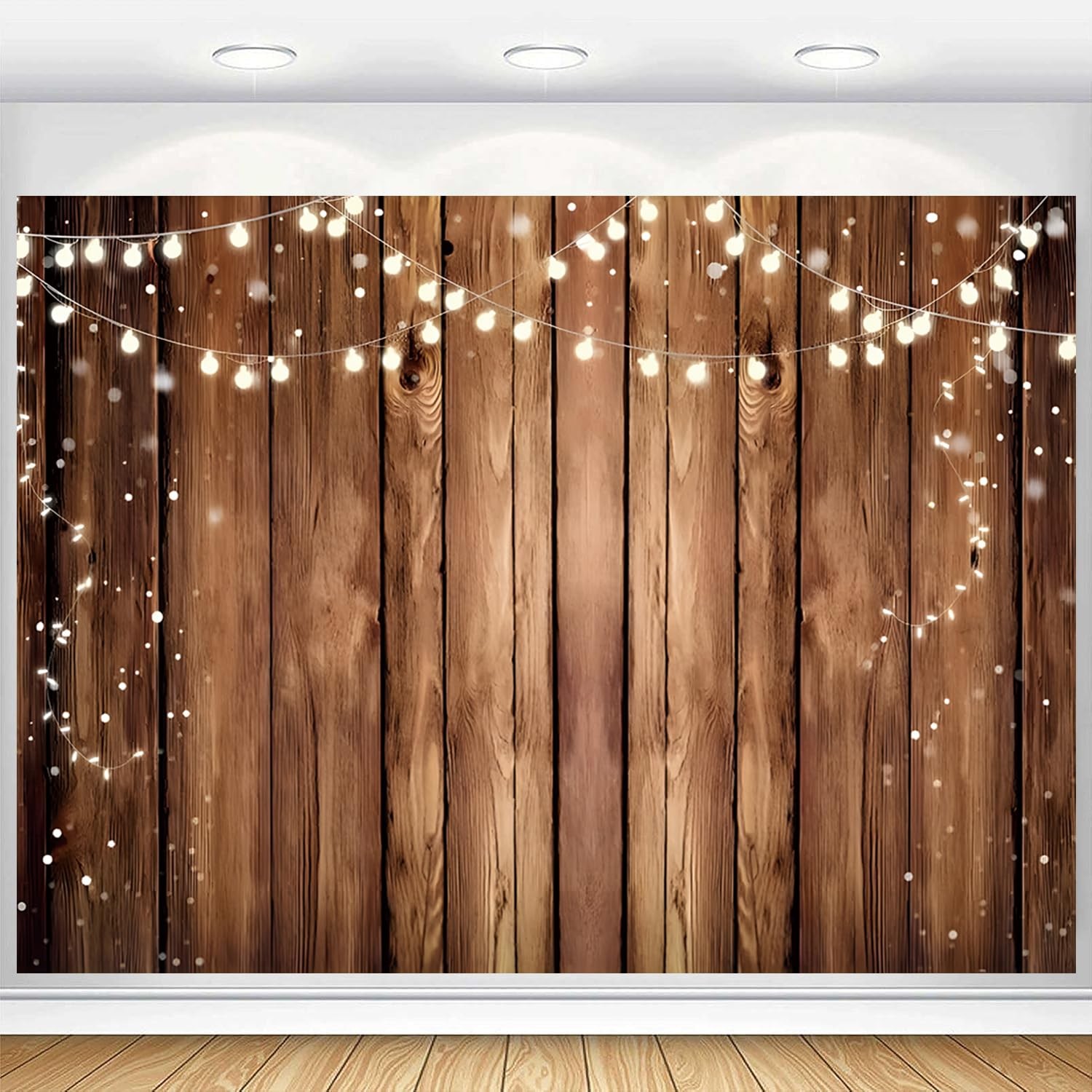Wood Backdrop 10x8ft Brown Rustic Wooden Photo Background Western Party Count…