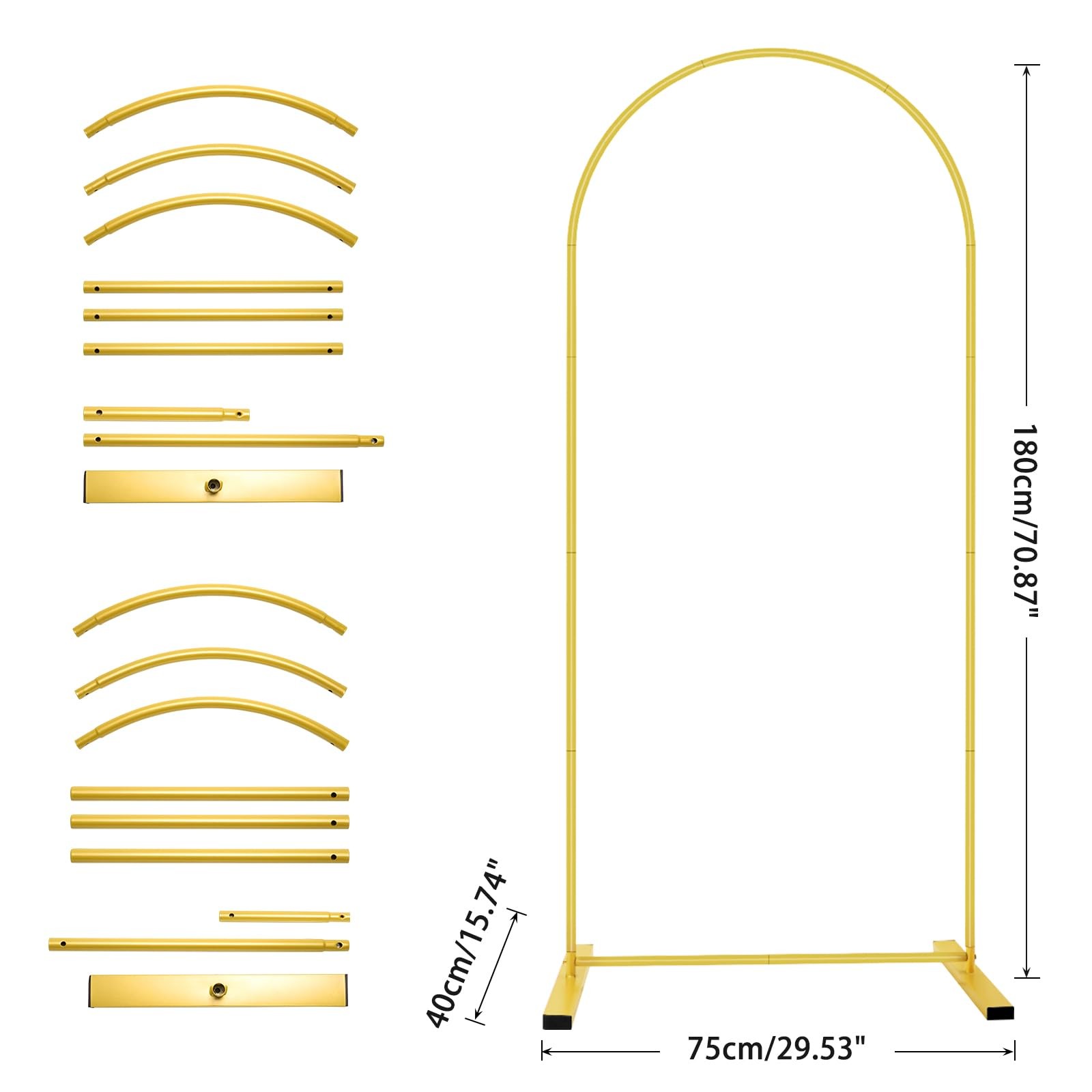 6 FT Metal Arch Backdrop Stand, Wedding Arch Frame for Parties, Birthday, Bab…