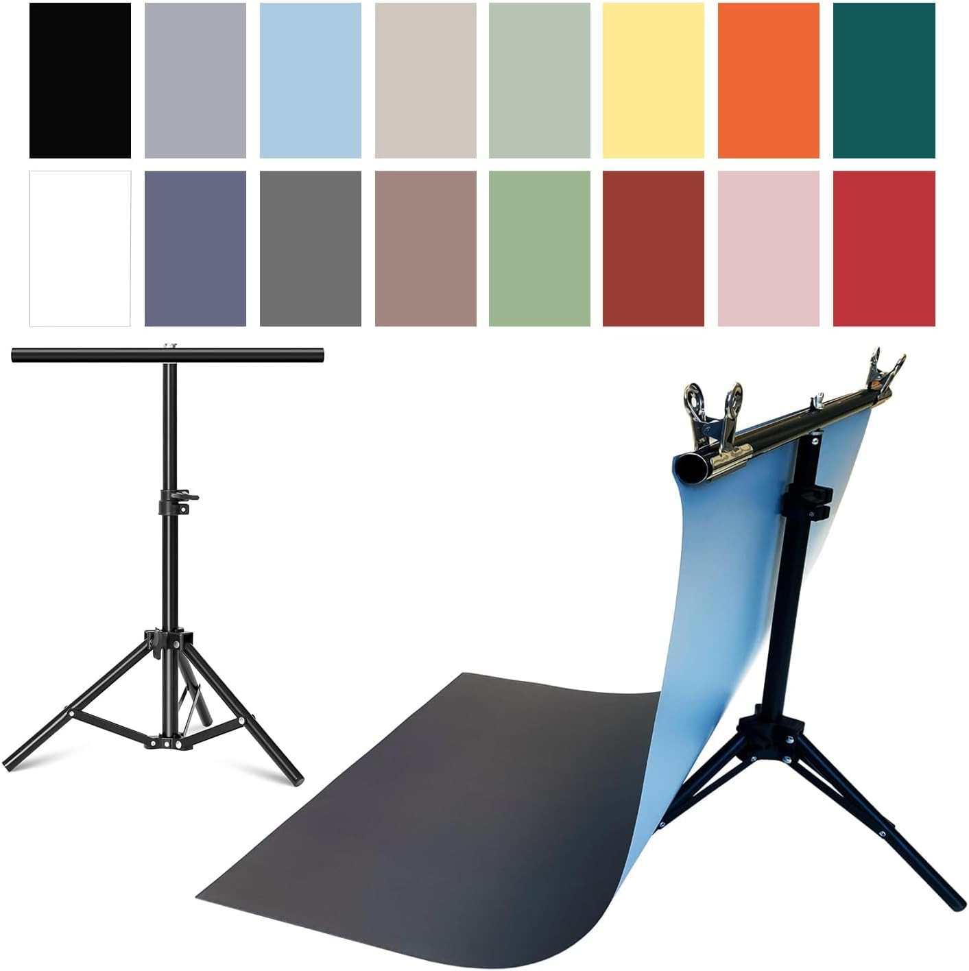8PCS 18Patterns Product Photography Backdrops with Stand: Flat Lay Seamless