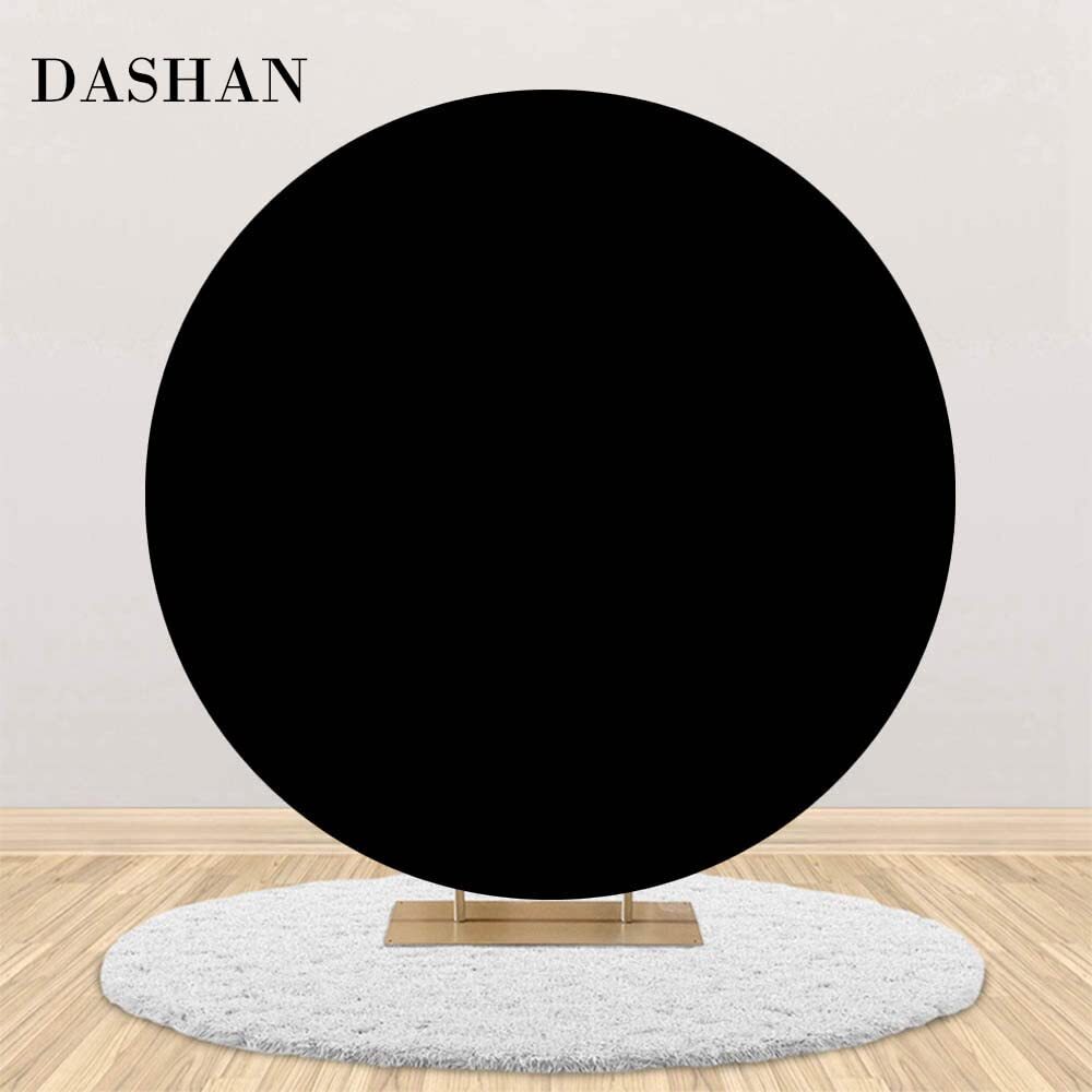 Pure Black 7.5×7.5ft Polyester Round Backdrop for Photography Background