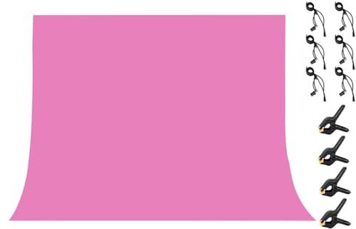 Pink Non-Woven Fabric Backdrop 10x8ft Solid Color Photography Background Stud…