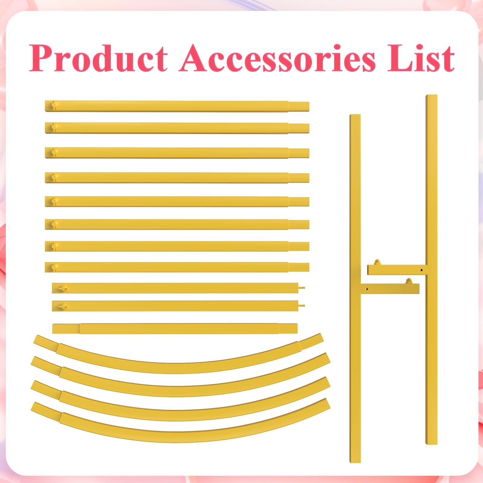 6.6FT Metal Arch Backdrop Stand Gold Arched Backdrop Frame for Wedding Party …