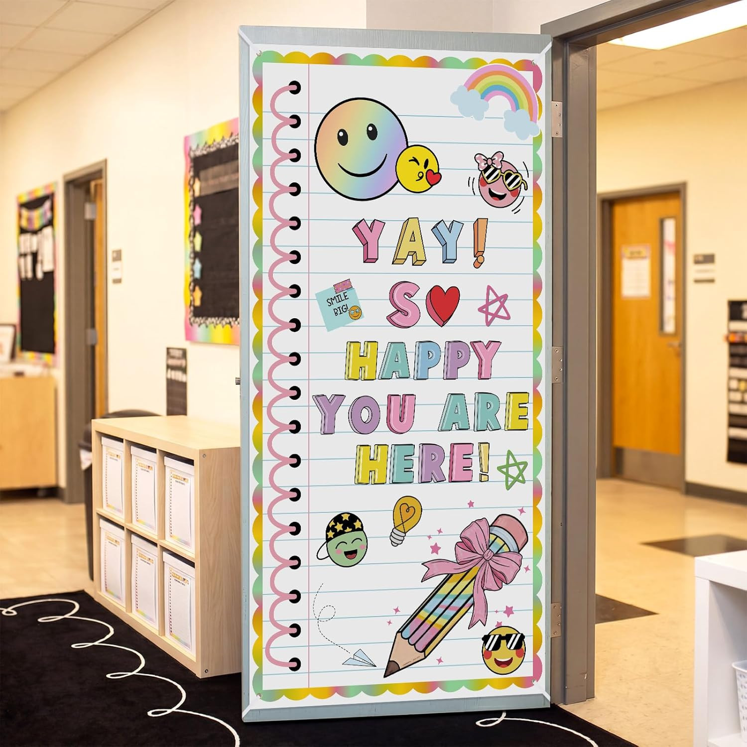 Classroom Welcome Door Cover Composition Notebook Back to School Banner Welcome