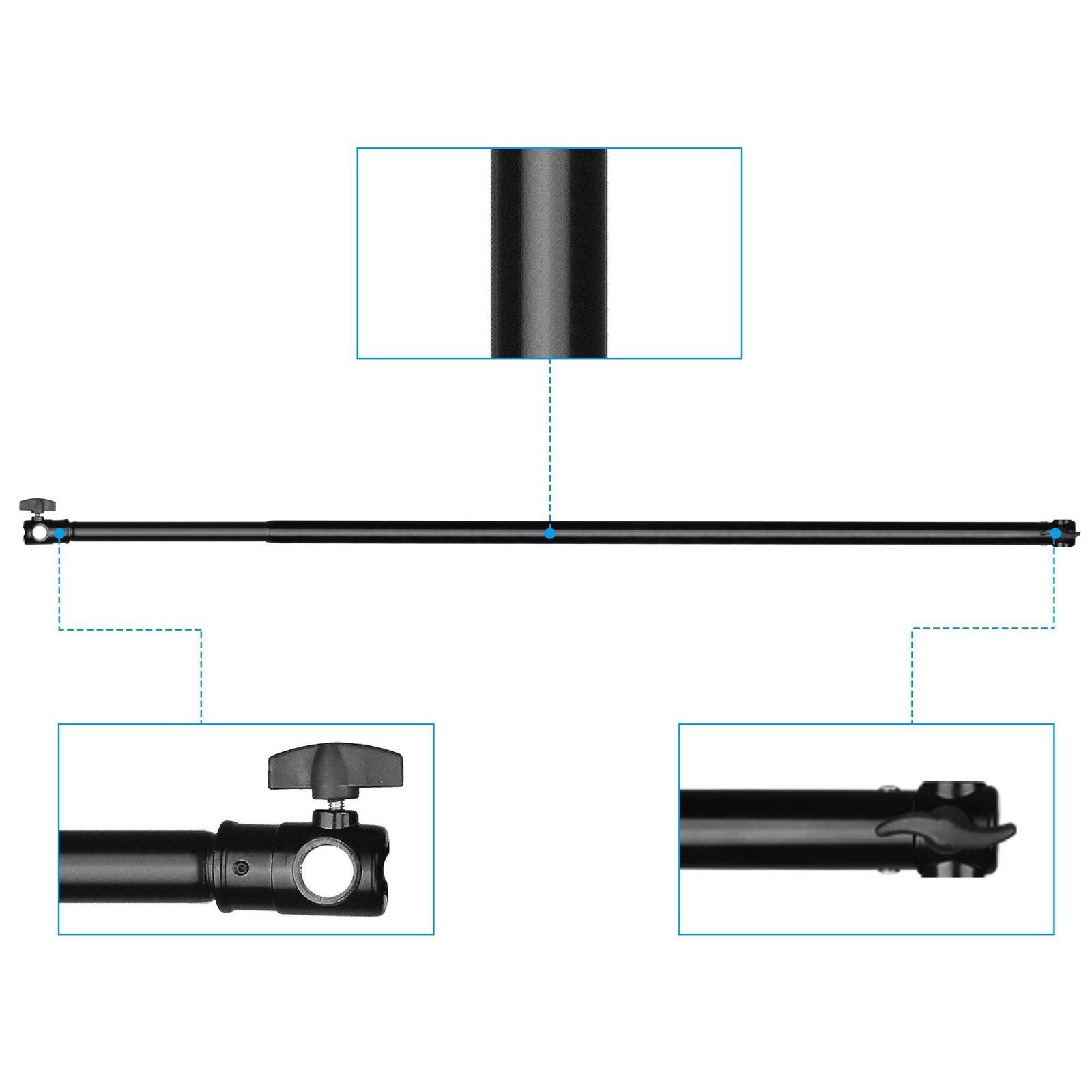 10 ft Backdrop Stand Aluminum Alloy Telescopic Crossbar, 3 Sections Twist Loc…