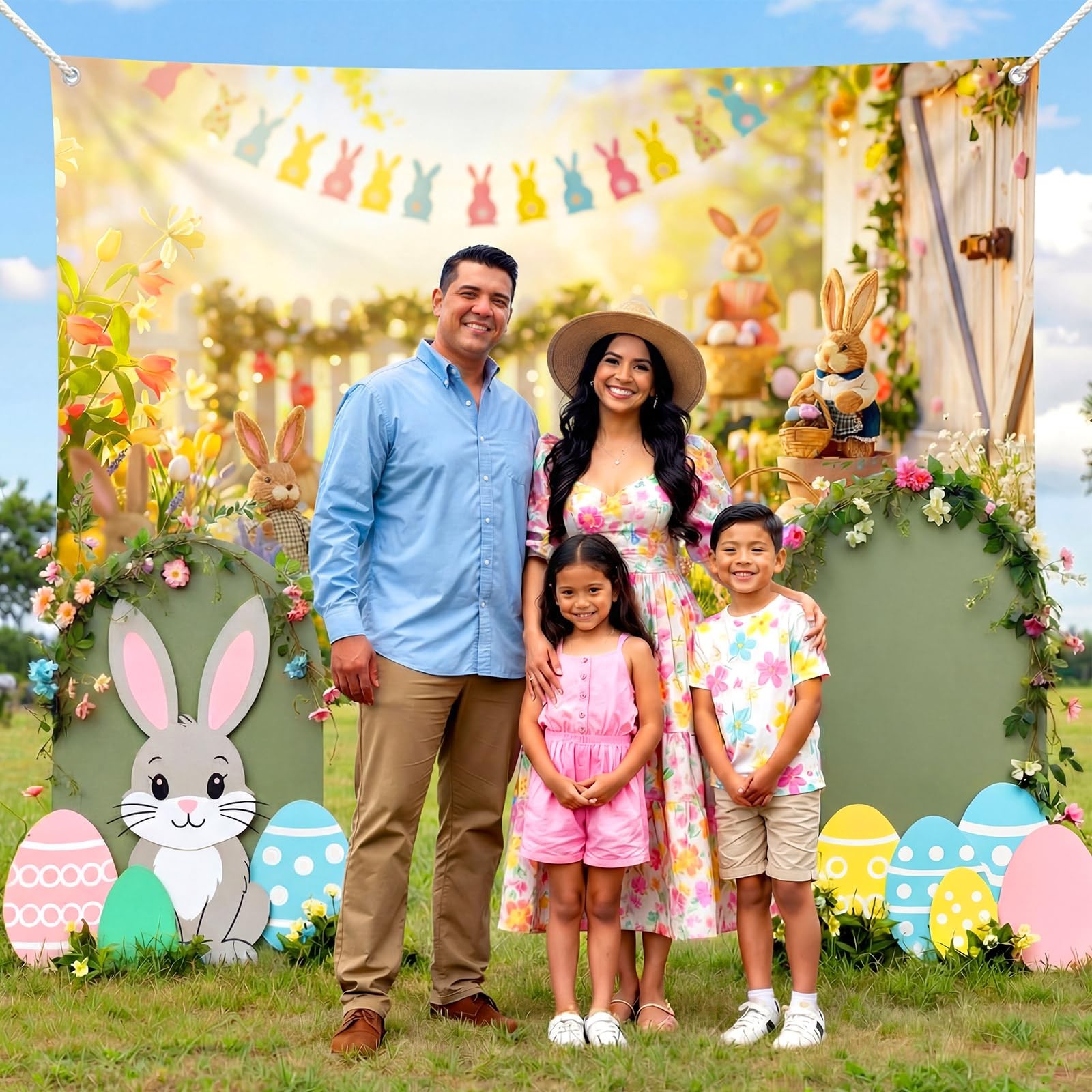 Chumia 7x5ft Spring Easter Photography Backdrops 7 x 5 feet, Multi-colored