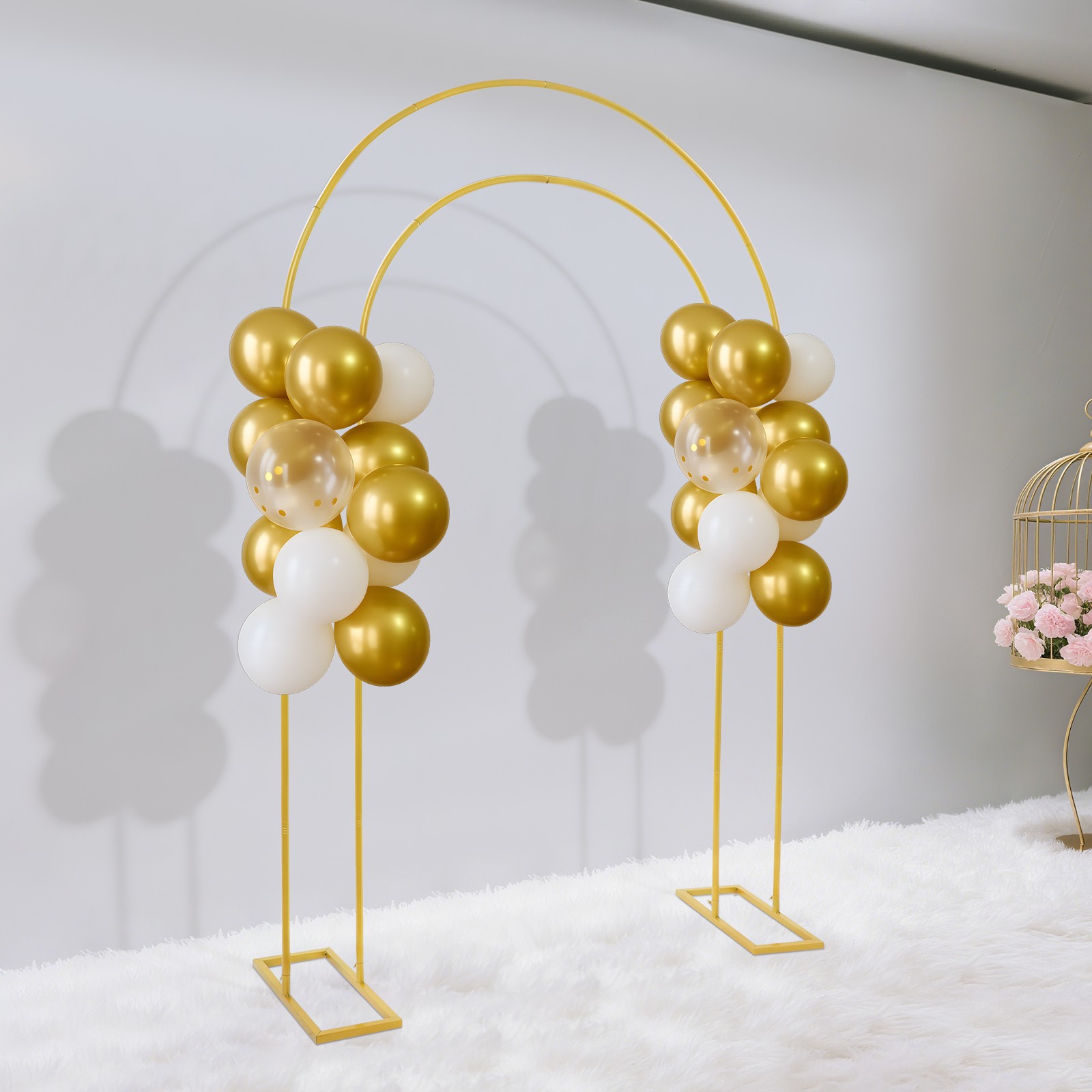 Arch Backdrop Stand,White Wedding Arch Backdrop Stand, Metal Arch Backdrop Stand
