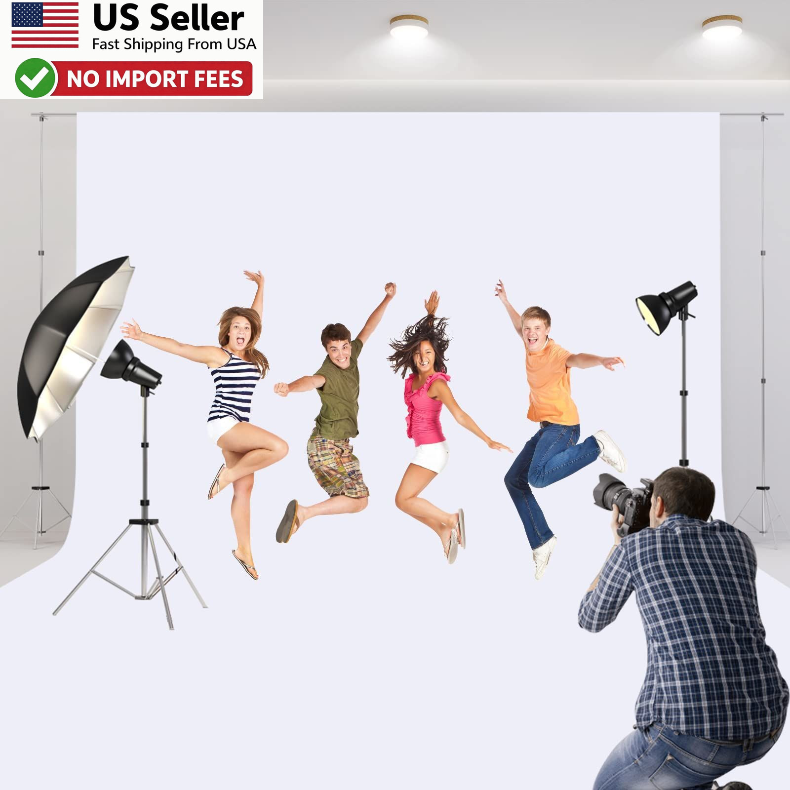 Aimosen 10×10 FT White Backdrop Background Photography Portrait Studio FROM USA
