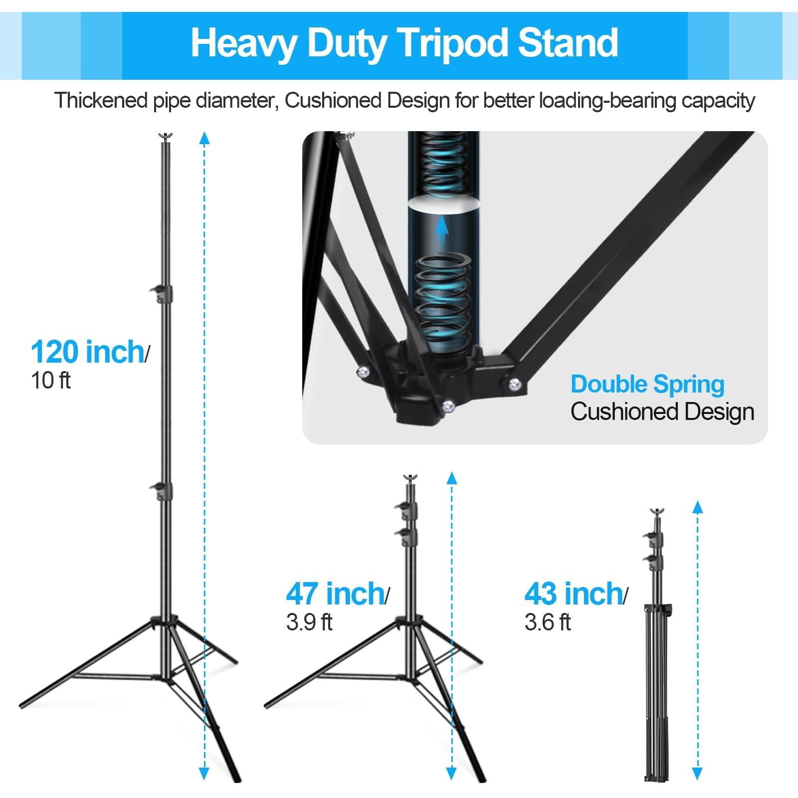 EMART Heavy Duty Backdrop Stand 10 x 12ft Photo Video Studio Adjustable Photo…
