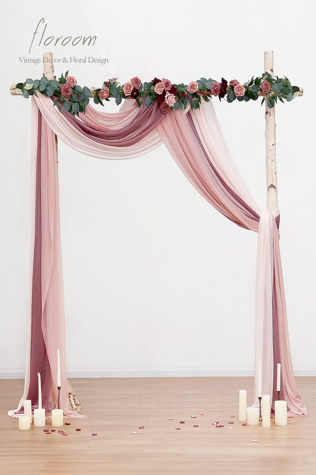 Wedding Arch Draping Fabric 3 Panels 20Ft Chiffon Fabric Drapes Arbor Drapery…
