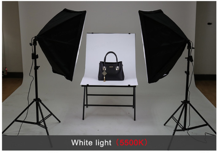 Photography Lighting Kit Including 2x2M Background Muslin Photo Studio Lighting