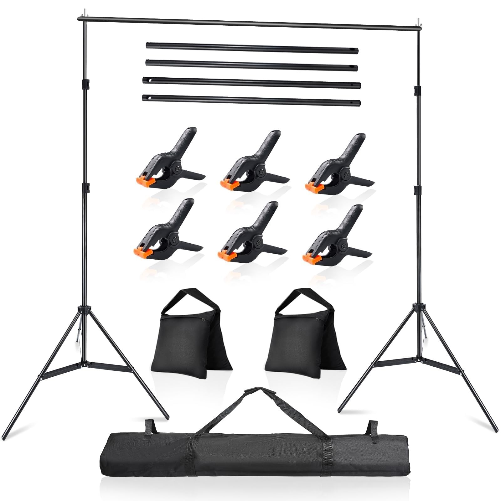 Photo Video Studio 10x7Ft (WxH) Adjustable Background Stand Backdrop System K…