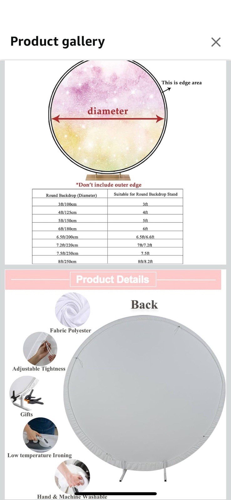 OERJU 6x6ft Mint Green Round Backdrop Luxurious Drippy Glistering New