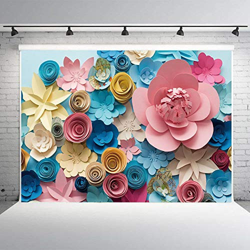 Paper Flower Backdrop for Mother’s Day Colorful Flowers Paper Wall Photography