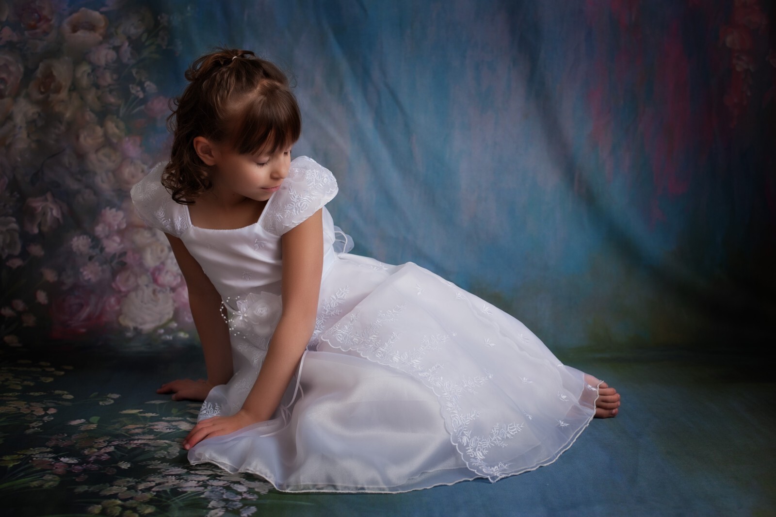 Denny Manufacturing Water Flowers Printed Photography Backdrop