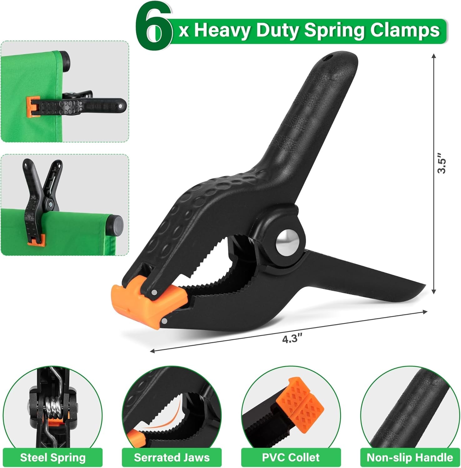Portable T-Shape Photo Backdrop Stand W/Green Screen Background for Photography