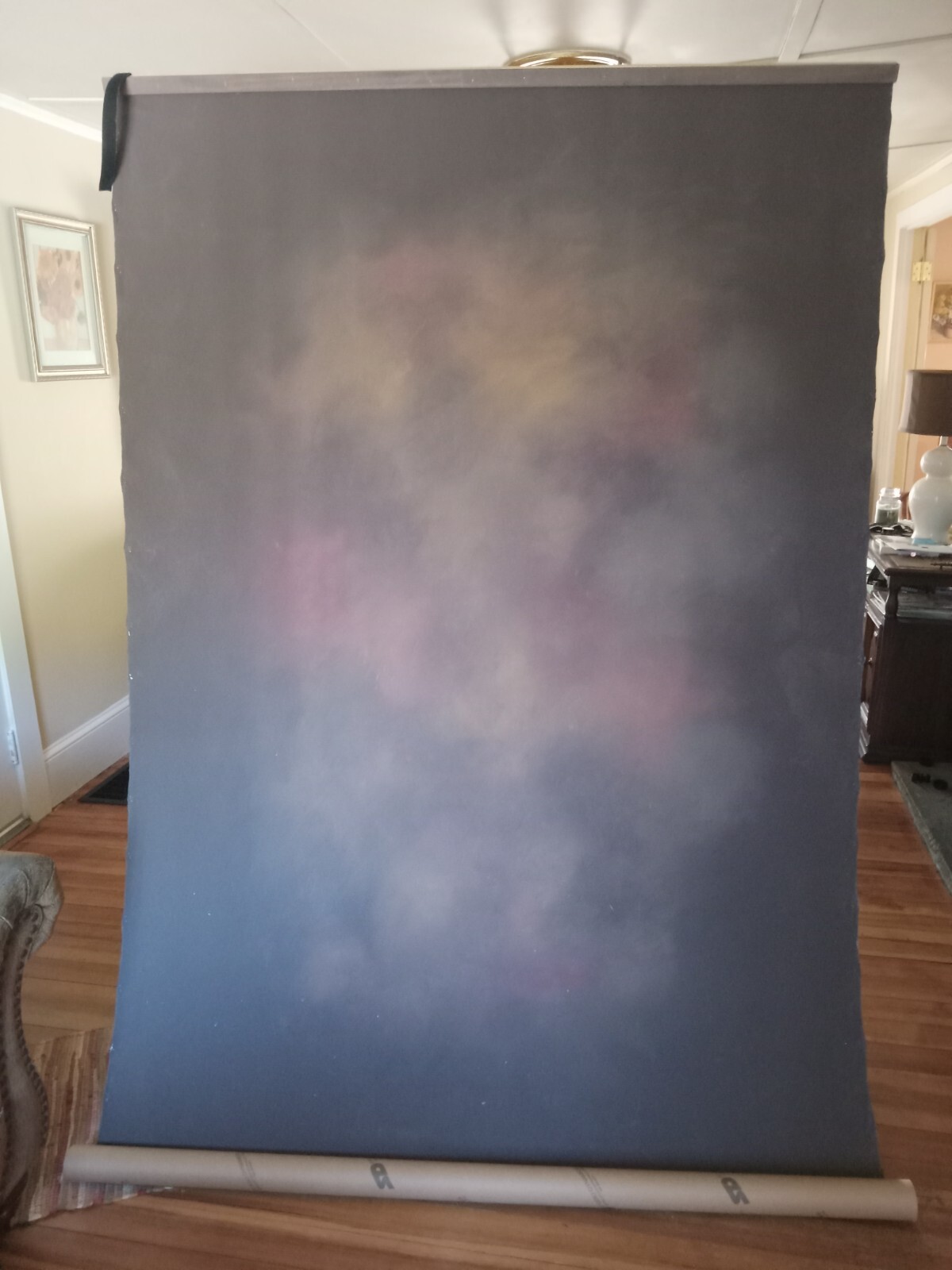 painted canvas background for photography, 5×7 feet, mottled warm colors