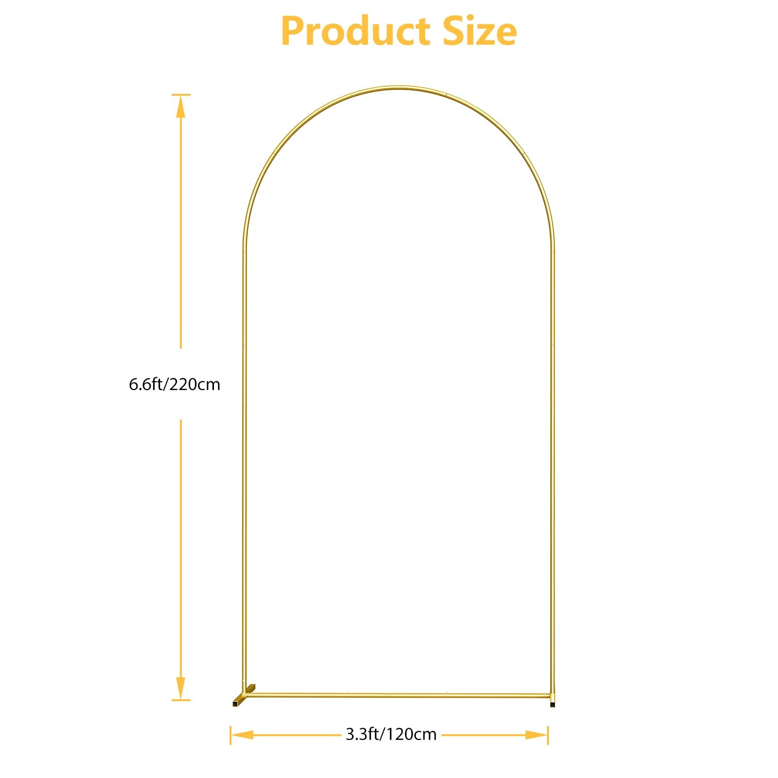 6.6FT Metal Arch Backdrop Stand, Gold Wedding Arch Frame, Balloon Arches Back…