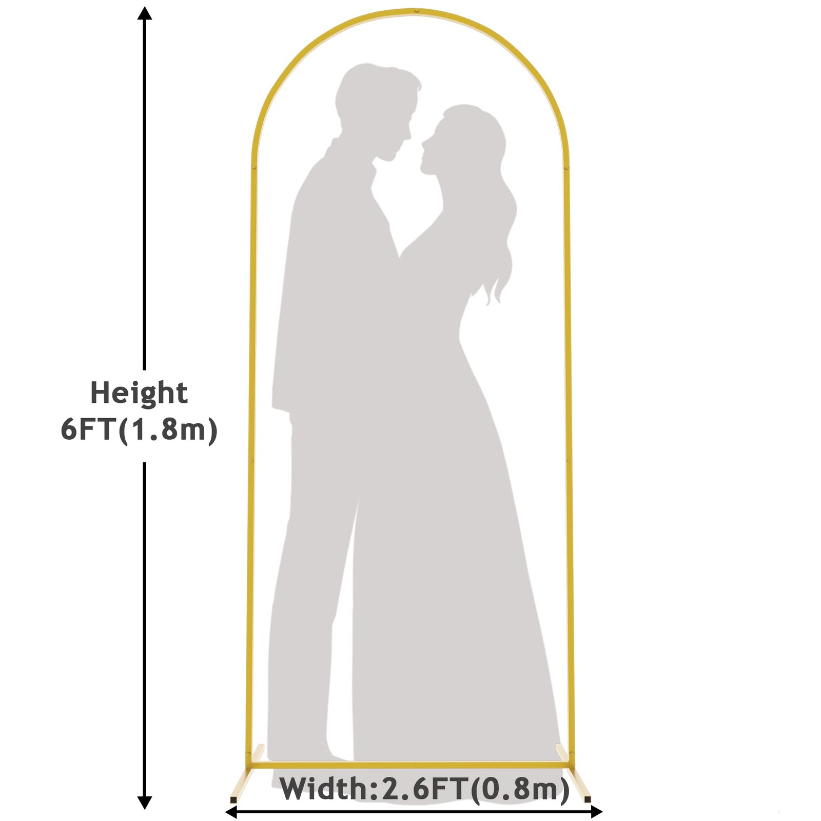 Metal Arch Backdrop Stand 6ft Gold Wedding Balloon Arched Backdrop Stand Square