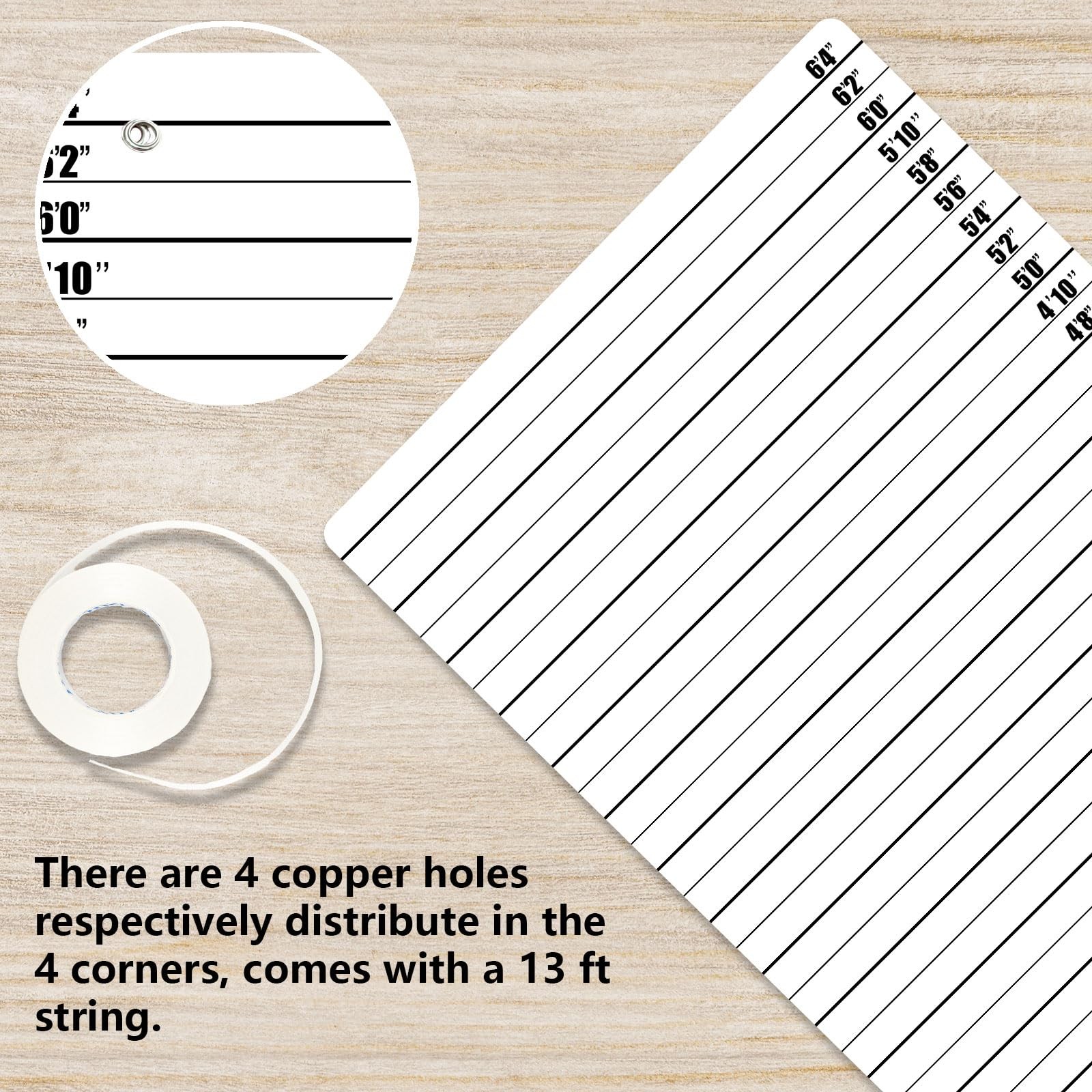 Mugshot Police Lineup Height Charts Banner Backdrop Accurate One Size, Multi