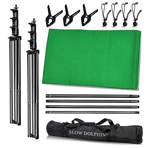 10x12ft Cotton Green Screen Backdrop Kit with Stand, Clamps & Carry Bag – Photog